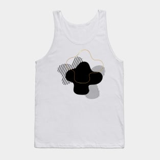 Black, Gray and Gold Abstract Pattern Tank Top